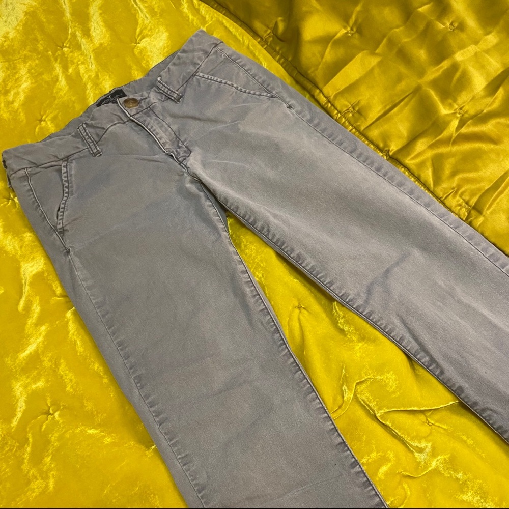 Grayish Green Cotton American Eagle Pants